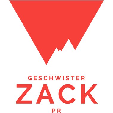 Logo der Firma Geschwister Zack PR mit rotem Zackenmuster | © Kleinwalsertal Tourismus eGen